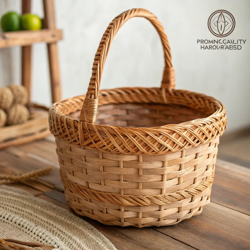Image of a premium handcrafted basket made from organic materials.